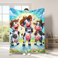 Couverture en flanelle à imprimé vache noir et blanc, couverture de sieste respirante et douce pour la peau, pour la maison, le bureau, la sieste, taille personnalisée
