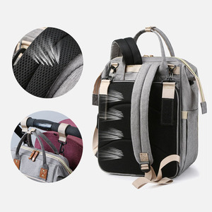 Mochila <span class=keywords><strong>de</strong></span> maternidad transfronteriza, <span class=keywords><strong>cuna</strong></span> portátil para bebé, bolsas <span class=keywords><strong>de</strong></span> almacenamiento multifuncionales, mochila <span class=keywords><strong>de</strong></span> exterior para madre y bebé con USB, venta al por mayor - Product Image 4