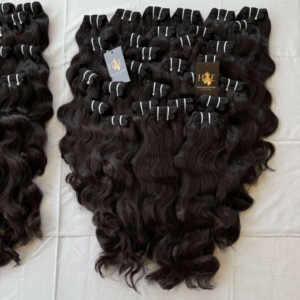 Vente en gros Paquets de tissage de cheveux de temple indien crus alignés sur les cuticules 100% Extensions de cheveux brésiliens crus - Product Image 1