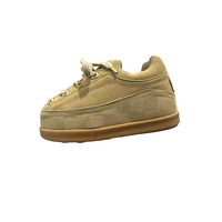 Chaussures de sport décontractées à lacets pour couple, à plateforme et semelle épaisse, avec amorti et rehaussement de la taille, en velours et cuir, semelle en caoutchouc