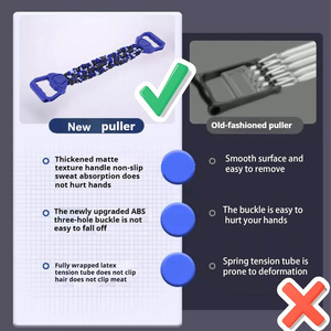 Bandes d'exercice de fitness en latex naturel à 3 trous réglables avec poignées de civière de résistance - Product Image 2