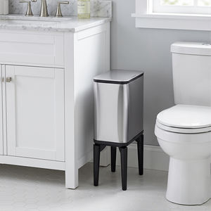 Cubo de <span class=keywords><strong>Basura</strong></span> de Acero Inoxidable de 5L con Dos Modos de Apertura de Tapa, Cuatro Patas y Filtro de Carbón - Product Image 2