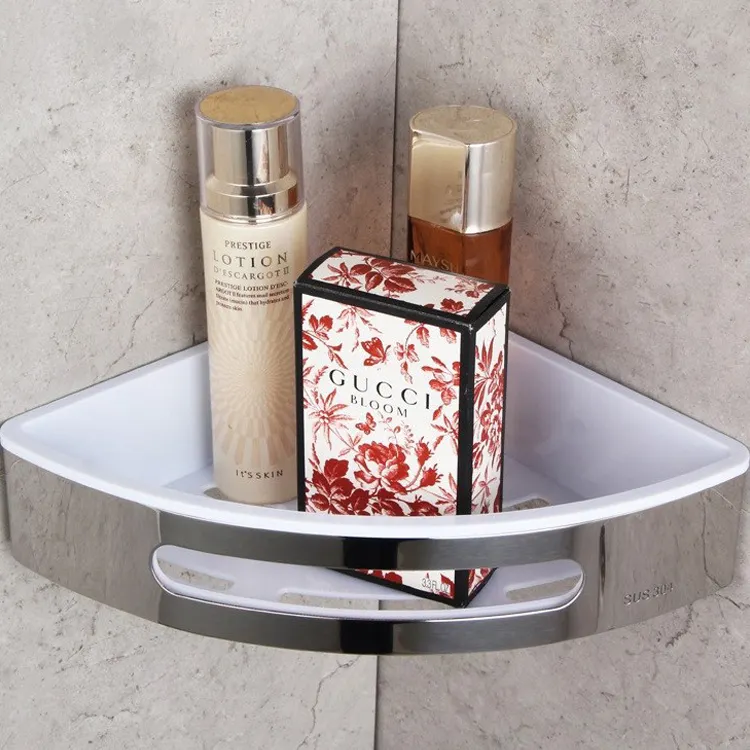 ABS acier inoxydable salle de bain douche caddie étagère d'angle montage mural support de rangement organisateur douche caddy salle de bain étagère d'angle