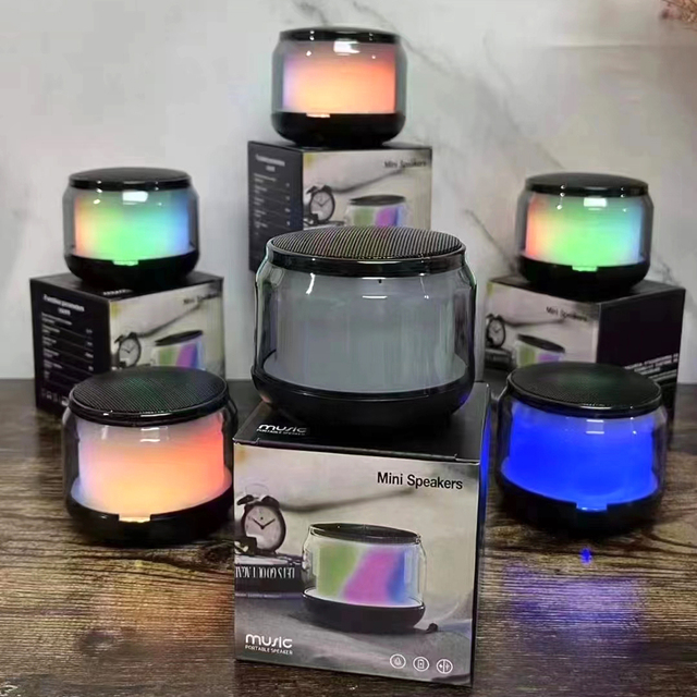S100 Mini Portable LED RGB Colorful Light Wireless Blue-tooth Speaker TF/AUX Stereo Bass FM Radio Stereo Bass Active BT Speakers