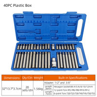 Jeu de 40 embouts Torx, jeu d'embouts multi-tailles avec étui de rangement, kit d'outils professionnels assortis