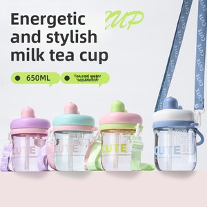 Copo de Plástico para o Verão para Estudantes e Casais, Design Moderno e Minimalista, Presente Pequeno Personalizável, Copo de Chá - Product Image 5