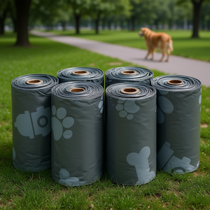 Sacs à déjections canines gris en plastique, contrôle des odeurs, non parfumés, pour l'élimination des déchets d'animaux - Product Image 2