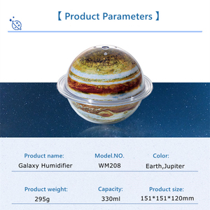Humidificador Ultrasónico de 330 ml con Forma de Planeta Lunar, Lámpara LED que Cambia de Color, Alimentación por USB, Control de Humedad, Ultrasilencioso, para Hotel y Automóvil - Product Image 2