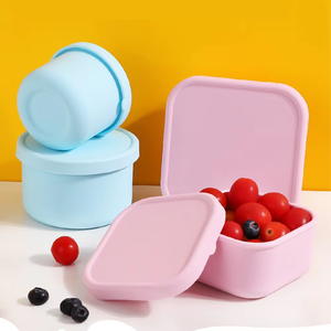 Contenedor de Alimentos de Silicona Bento 250 ml 600 ml Libre de BPA, a Prueba de Fugas, Apto <span class=keywords><strong>para</strong></span> Microondas, Reutilizable con Tapa <span class=keywords><strong>para</strong></span> Preparación de Comidas, Lonchera - Product Image 4