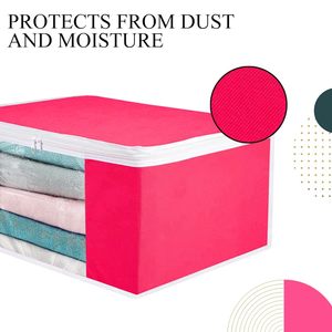 Cubiertas de Sari individuales de plástico Rosa sólido con cubierta de cremallera Bolsas de embalaje Saree Work Saree Cover para mujeres en precio al por mayor - Product Image 2