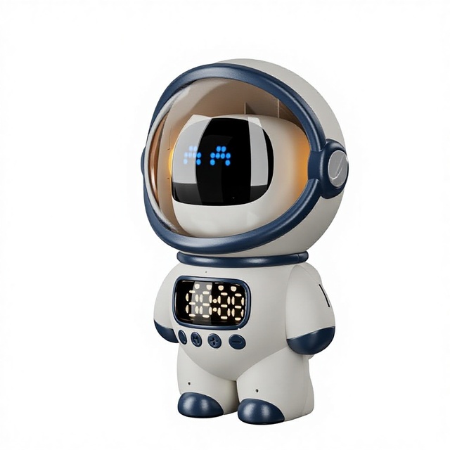 Smart AI Large Model Astronaut Speaker with WiFi & for TF Card Clock Alarm Battery Powered Display Screen