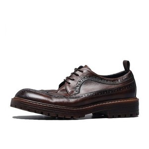 <strong>Brogue</strong> Style <strong>Tanning</strong> Leather Derby Shoes for <strong>Men</strong> Vintage Breathable Wear Resistant Handmade Office Dress Shoes - Product Image 1