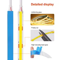 Tira de Luces LED COB USB de 5V con Interruptor Táctil, Cable de 8mm, PCB de 320 LED/M, para Habitación, TV, Espejo, Retroiluminación de Gabinetes