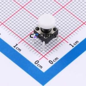 TSA06131-085B332CA-003E Tactile <b>Switch</b> Through hole-4P,6.1x6.1mm <b>Switch</b> Single Pole Single Throw Round Button 1.8N 6.1mm - Product Image 1
