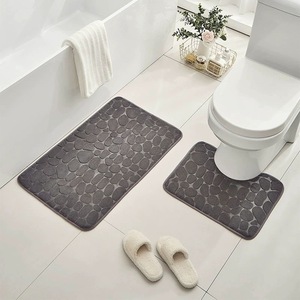 Tapis de bain en mousse à mémoire de forme <span class=keywords><strong>FIGOO</strong></span>, motif pavé rayé moderne, le plus vendu, séchage rapide, antidérapant - Product Image 6