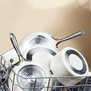 ชุดเครื่องครัวอะลูมิเนียม 12 ชิ้น คุณภาพสูง ทันสมัย สีขาวเคลือบเซรามิก พร้อมด้ามจับสแตนเลส - Product Image 6