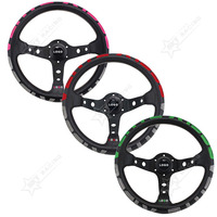 Volant de course sport universel en cuir et daim, brodé avec logo personnalisé JDM, 13 et 14 pouces (330 mm et 350 mm), pour drift et rallye