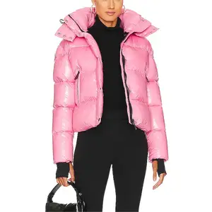 OEM कस्टम थोक लोगो Puffer जैकेट नई सर्दियों पहनो लंबी आस्तीन महिलाओं Puffer बुलबुला जैकेट कोट