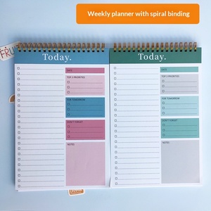 Planificateur hebdomadaire B5 à spirales avec couverture en PP, organiseur de cadeaux, agenda quotidien, carnet portable - Product Image 2