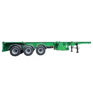 Wosheng 3 AS hijau 20FT 40ft kontainer sasis kerangka Semi Trailer