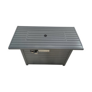 Table de foyer au propane en acier inoxydable moderne, 25 H x 42 L, gris, décoration de jardin extérieur avec couvercle - Product Image 3