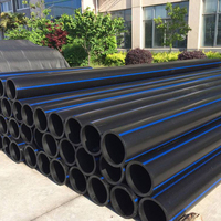 Tuyau d'eau en HDPE DN75 DN250 DN600, tuyau en PE, tuyau en plastique pour système de drainage du gaz