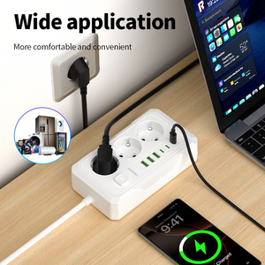 Enchufe <span class=keywords><strong>DE</strong></span> LA UE Tira <span class=keywords><strong>de</strong></span> alimentación Cable <span class=keywords><strong>de</strong></span> extensión <span class=keywords><strong>de</strong></span> 2M Enchufe <span class=keywords><strong>de</strong></span> salidas <span class=keywords><strong>de</strong></span> 3AC con 3 USB 3 Tipo C Tira <span class=keywords><strong>de</strong></span> alimentación Cable <span class=keywords><strong>de</strong></span> extensión multiempresa - Product Image 5