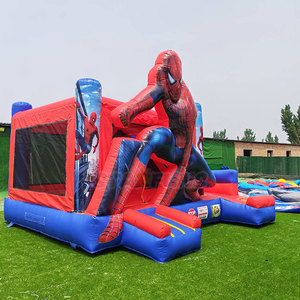 Château gonflable sur le thème de <span class=keywords><strong>Spiderman</strong></span> personnalisé, château gonflable commercial avec toboggan pour fête dans la cour - Product Image 3