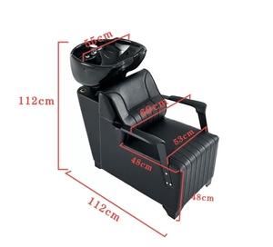 Hair salon hair washing bed - semi-<b>reclining</b> style with golden armrests - hair salon hair washing chair - hair salon rinse bed - Product Image 5