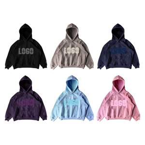 Felpe <span class=keywords><strong>con</strong></span> cappuccio <span class=keywords><strong>con</strong></span> cappuccio peso massimo 500GSM Boxy Acid Wash Puff da <span class=keywords><strong>donna</strong></span> <span class=keywords><strong>con</strong></span> Zip felpe tagliate in <span class=keywords><strong>pile</strong></span> di spugna francese in bianco - Product Image 1
