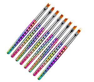 Flower Painting Nail Art Brush Soft Colour Nylon Hair Glitter Handle Gel Design Drawing Tool Salon Manicure Nail Brush Pen - Product Image 2