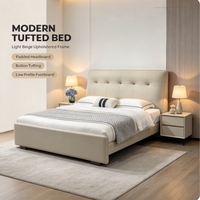 Lit double luxueux de style européen, design moderne, tailles Queen, King, Full, confortable et durable.