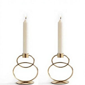 New Design <b>Gold</b> Round <b>Candlestick</b> <b>Holder</b> Tapered Shape Home Decoration for home decoration - Product Image 1