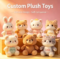 Peluche personnalisée sur mesure, jouet en peluche personnalisé avec tissu de qualité supérieure, rembourrage sûr, design de cadeau unique pour enfants et adultes