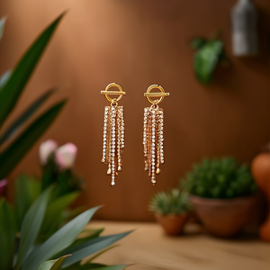 Pendientes de Moda con Diseño de Borla, Acero Inoxidable 316L, Baño de Oro PVD, Joyería para Mujer - Product Image 3