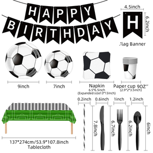 Set <span class=keywords><strong>de</strong></span> Decoración para Fiestas Biodegradable y Desechable con Temática <span class=keywords><strong>de</strong></span> Fútbol, Ecológico, <span class=keywords><strong>Navidad</strong></span>, Deportes - Product Image 3