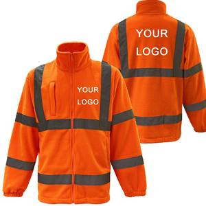 Veste de sécurité réfléchissante en polaire haute visibilité pour les travailleurs de la construction en hiver, travaux routiers par temps froid en extérieur, avec logo personnalisé - Product Image 2