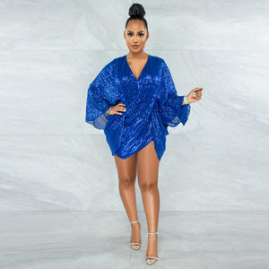 Paillettes paillettes soirée grandi robes d'anniversaire pour les femmes fête boîte de nuit tenues Sexy noël Mini robe - Product Image 2