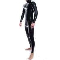 Combinaison noire sexy en latex pour adultes, combinaison en latex unisexe pour hommes et femmes, combinaison en latex pour fétichistes, bondage en latex