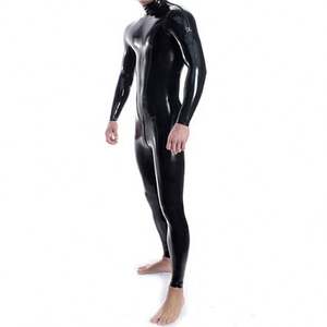 Erkekler ve kadınlar için seksi siyah tulum Bodysuit yetişkin lateks <span class=keywords><strong>Catsuit</strong></span> Unisex lateks takım Bodysuit fetiş lateks esaret - Product Image 2