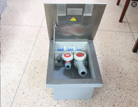 Caja de Distribución de Energía Industrial FGGP HGD, Caja de Protección Contra Sobrecargas, 380V IP54 16A, Acero Inoxidable Plateado