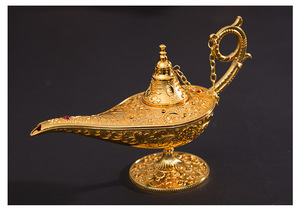 Lámpara de <span class=keywords><strong>Aladin</strong></span>, quemador de incienso, cono hueco, decoración árabe dorada, quemador de carbón para coche Bakhoor, pinzas de incienso Bakoor para carbón - Product Image 6
