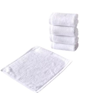 Hotel-Exclusive White 100% Cotton <strong>Small</strong> Square <strong>Towel</strong> - Custom Embroidered Logo <strong>Hand</strong> <strong>Towel</strong> - Product Image 6