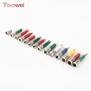 Toowei Good Quality Metal 2.4v-220v 16mm Red Ip67 Waterproof LED Indicator Light For Boats Cars Trucks Automotive