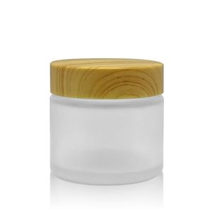 Tarro de cristal cosmético personalizado al por mayor con tapas de Bambú - Product Image 4