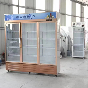 Comercial Auto descongelación Vertical doble puerta de vidrio <span class=keywords><strong>Pepsi</strong></span> Coke <span class=keywords><strong>Cola</strong></span> cerveza nevera bebida enfriador para supermercado con luz - Product Image 2