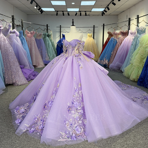 Robe de Quinceañera violette Dy6910, robe de bal à épaules dénudées, robe de Sweet 16 Jancember - Product Image 6