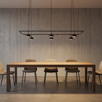 Lustre LED suspendu de haute qualité pour salle à manger d'hôtel, design artistique, minimaliste, créatif, en métal noir