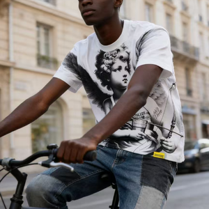 T-shirts THAT'S T Shirts AWFUL en gros, style Hip Hop, couleur unie, manches courtes, 100% coton, coupe oversize, pour homme et garçon - Product Image 4