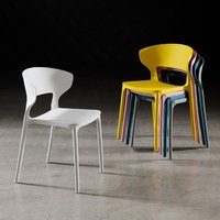 Chaise de jardin empilable en résine plastique polypropylène colorée de style nordique moderne pour restaurant et café
